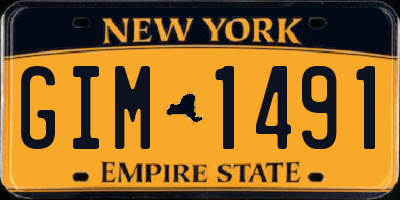 NY license plate GIM1491