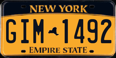 NY license plate GIM1492