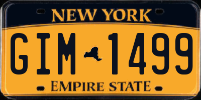 NY license plate GIM1499