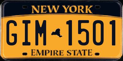 NY license plate GIM1501