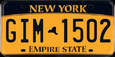 NY license plate GIM1502