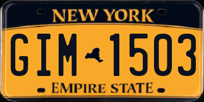 NY license plate GIM1503