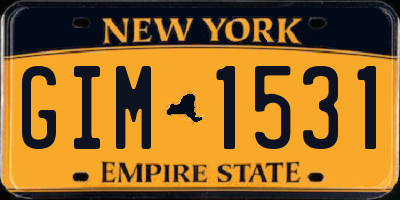 NY license plate GIM1531