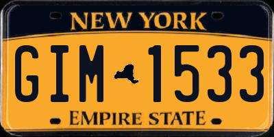 NY license plate GIM1533