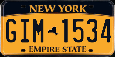 NY license plate GIM1534