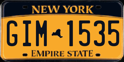 NY license plate GIM1535