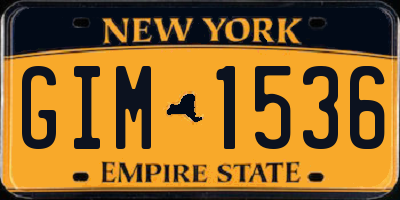 NY license plate GIM1536