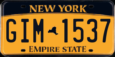 NY license plate GIM1537