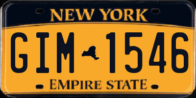NY license plate GIM1546