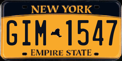 NY license plate GIM1547