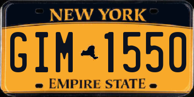 NY license plate GIM1550