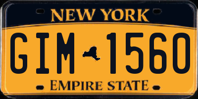 NY license plate GIM1560