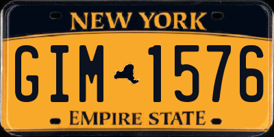 NY license plate GIM1576