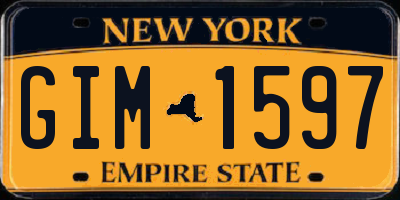 NY license plate GIM1597