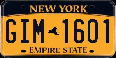 NY license plate GIM1601