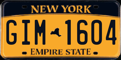 NY license plate GIM1604