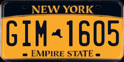 NY license plate GIM1605