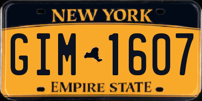 NY license plate GIM1607