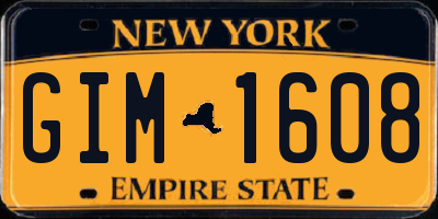 NY license plate GIM1608