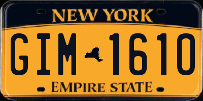 NY license plate GIM1610