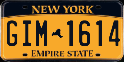 NY license plate GIM1614