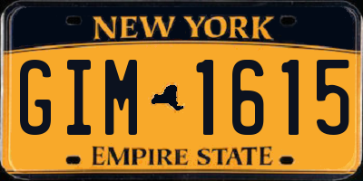 NY license plate GIM1615