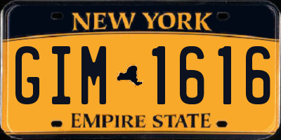 NY license plate GIM1616