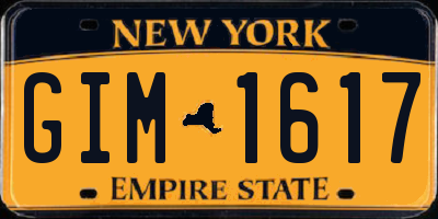 NY license plate GIM1617
