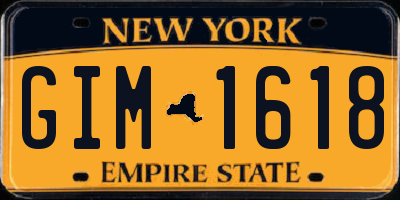NY license plate GIM1618