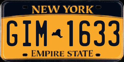 NY license plate GIM1633