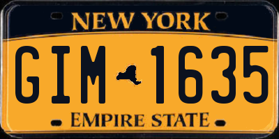 NY license plate GIM1635