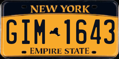 NY license plate GIM1643