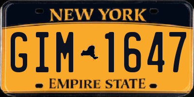 NY license plate GIM1647