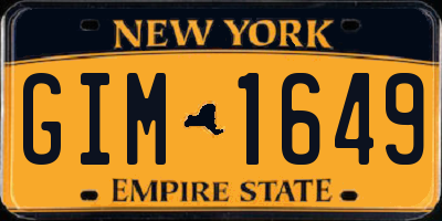 NY license plate GIM1649
