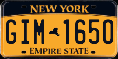 NY license plate GIM1650