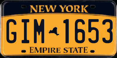 NY license plate GIM1653