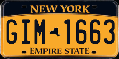 NY license plate GIM1663