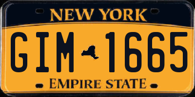 NY license plate GIM1665