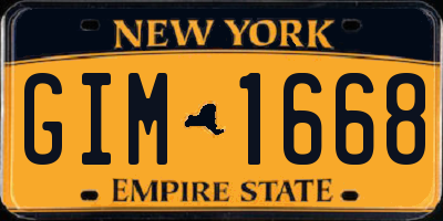 NY license plate GIM1668