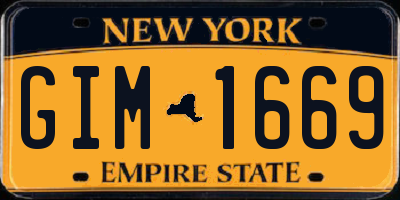NY license plate GIM1669