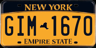 NY license plate GIM1670