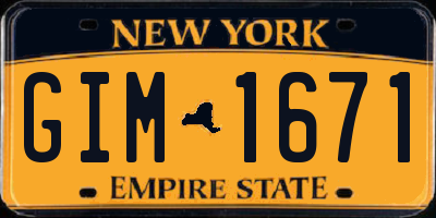 NY license plate GIM1671