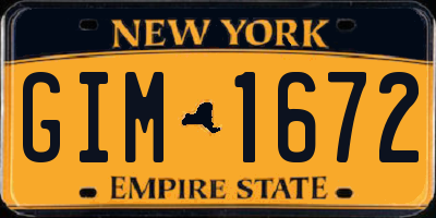 NY license plate GIM1672