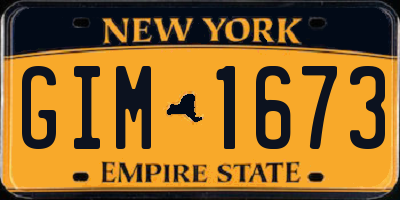 NY license plate GIM1673