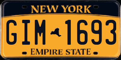 NY license plate GIM1693