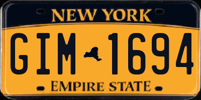 NY license plate GIM1694