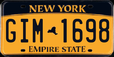 NY license plate GIM1698