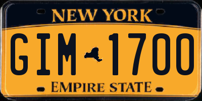 NY license plate GIM1700