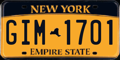 NY license plate GIM1701