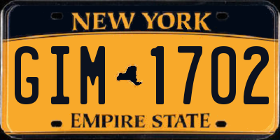 NY license plate GIM1702